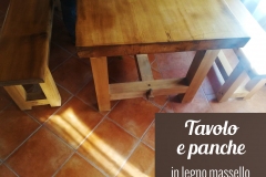 Tavolo e panche in legno massello