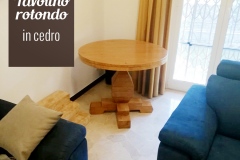 Tavolino da salotto, monogamba, in legno di cedro
